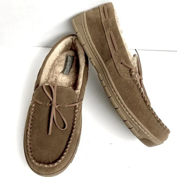 ⭐️NEW‼️ EDDIE BAUER WOODLAND SUEDE MOCCASIN COMFY SLIPON SLIPPER STYLE SHOE NWOT - Picture 15 of 16